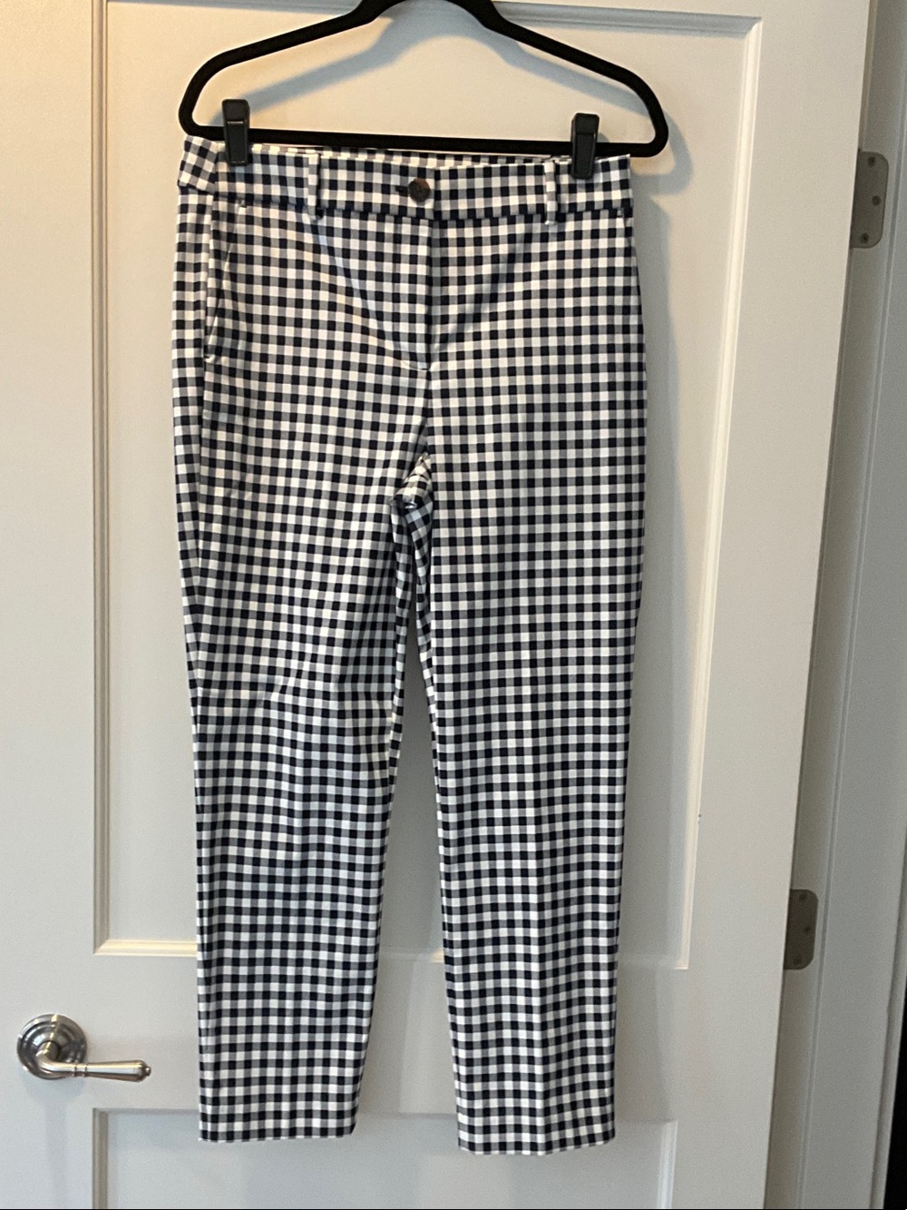 J. Crew Black & White Gingham Chinos